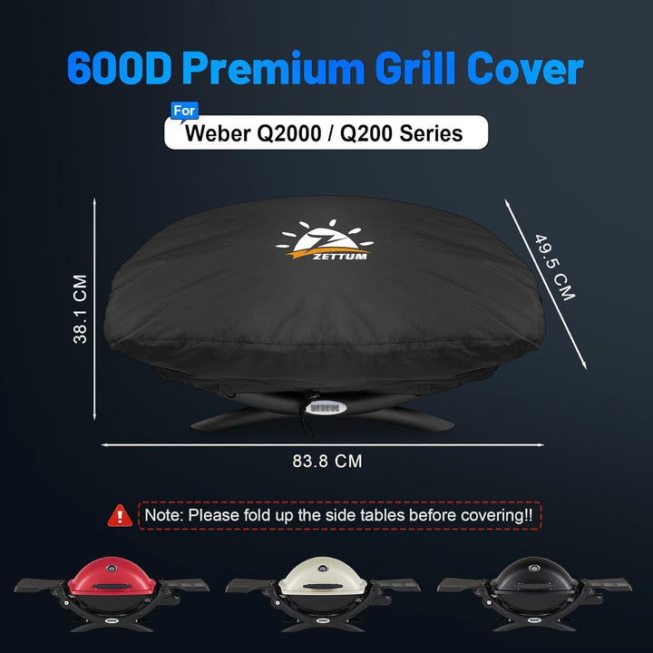 Zettum Grillabdeckung für Weber Q200/2000 Serie, Grill Abdeckung für 7111 Grill Heavy Duty&Wasserdic