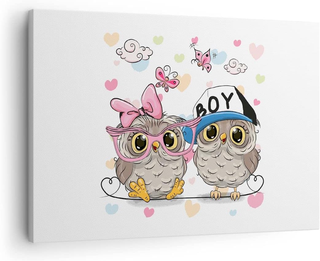 Bilder auf Leinwand Eule zeichnung farbig muster Leinwandbild 70x50cm Wandbilder Dekoration Wohnzimm