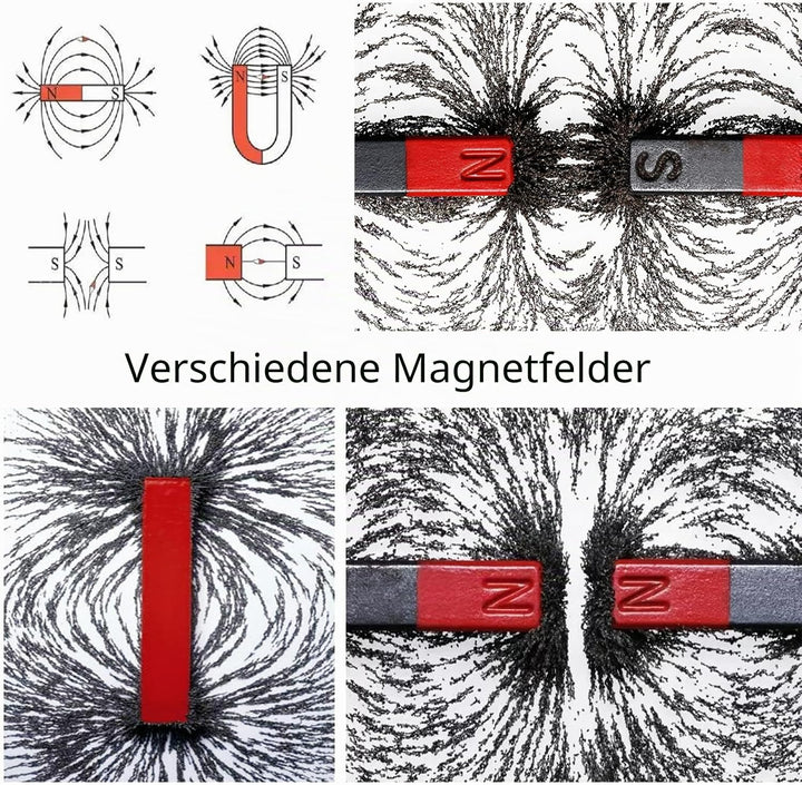 Magnetischer Sand Eisenfeilspäne Magnetkraft für Magnetunterricht und Schulprojekte, Aufbewahrung (1