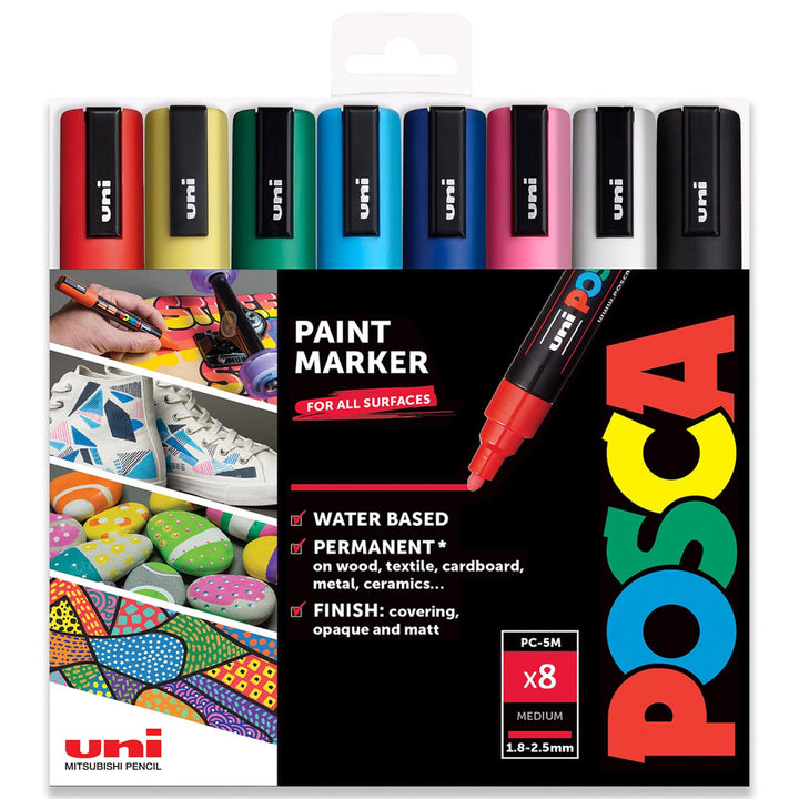 POSCA - PC-5M - Farbmarker-Kunststifte - 1,8–2,5 mm - 8er-Set in Geschenkbox (Classic Set (B)), Clas