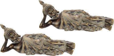 Buddha Figur meditierend liegend Statue Figuren Skulptur Büste Statue Ornament Buddhafigur Feng Shui