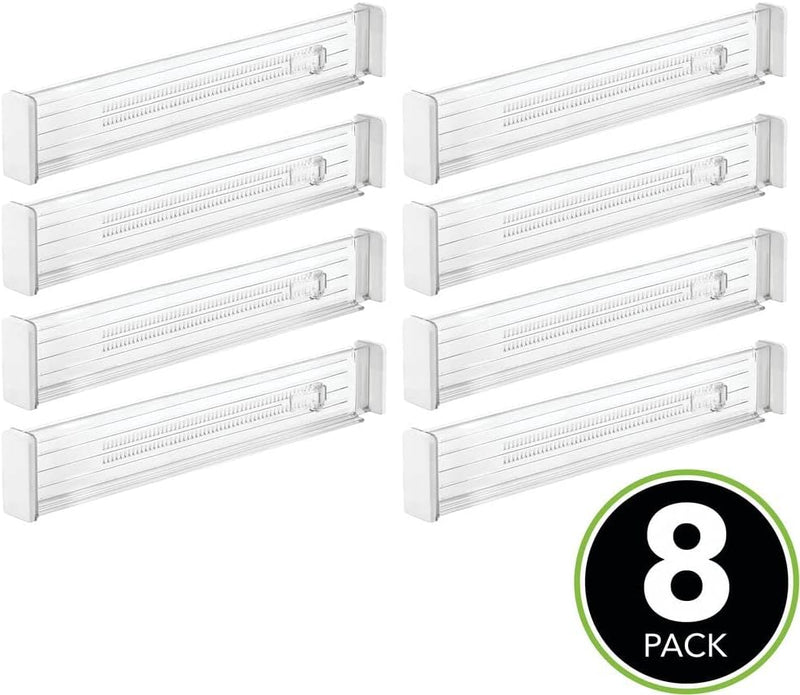 mDesign 8er-Set verstellbarer Schubladeneinsatz – praktischer Schubladen Organizer für Schrank und K