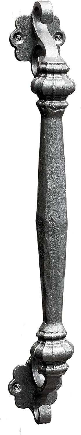 UHRIG Schmiedeeisen Schiebetürgriff 44 cm antik Anthrazit Grau, Türgriff für Haustür, Scheunentor us