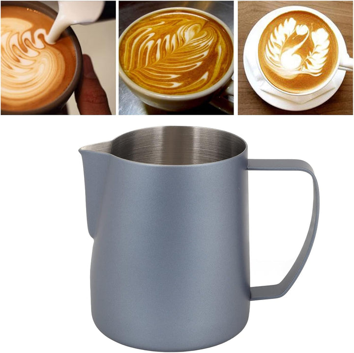 Milchaufschäumbecher aus Edelstahl, 700 Ml, Langlebiger Dampfkrug für Latte-Art-Enthusiasten (Königs