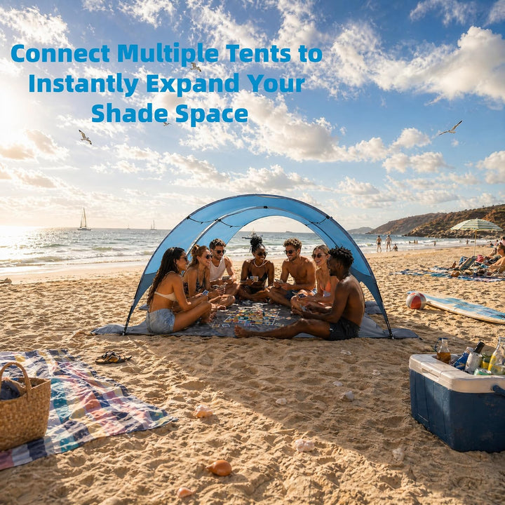 Strandmuschel mit UV-Schutz UPF 50+ – Tragbares Beach Canopy & Sonnenschutz für Strand, 360° Belüftu