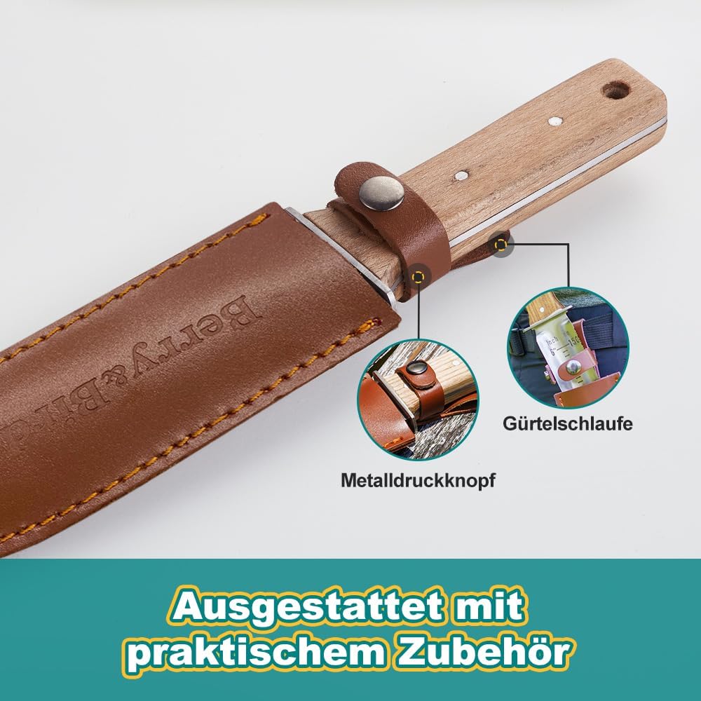 Berry&Bird Hori-Hori Gartenmesser, Boden Schaufel Barebones 177.8mm gezackte Klinge Pruner zu entfer