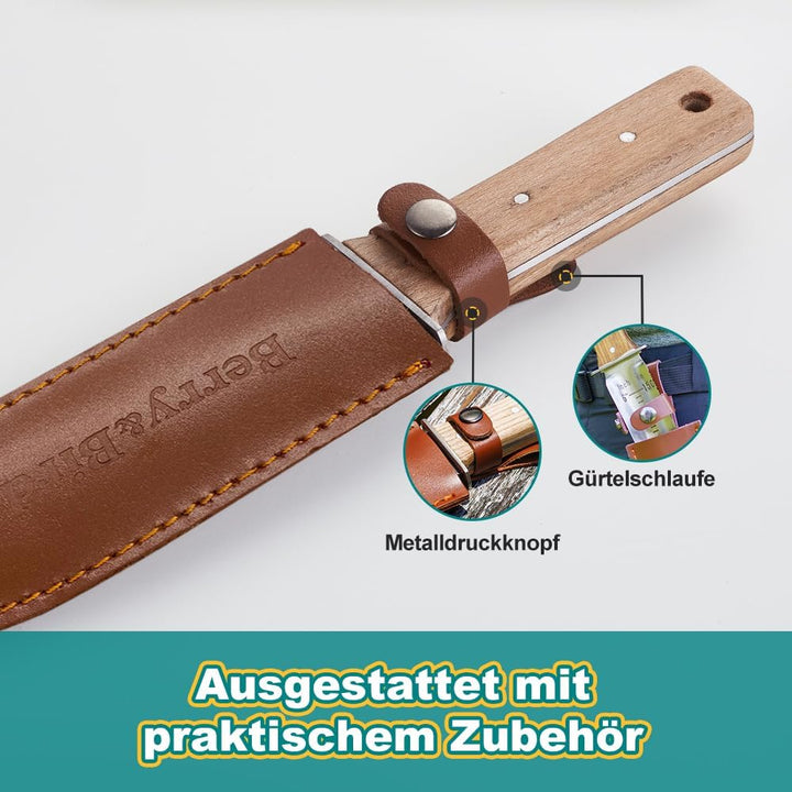 Berry&Bird Hori-Hori Gartenmesser, Boden Schaufel Barebones 177.8mm gezackte Klinge Pruner zu entfer