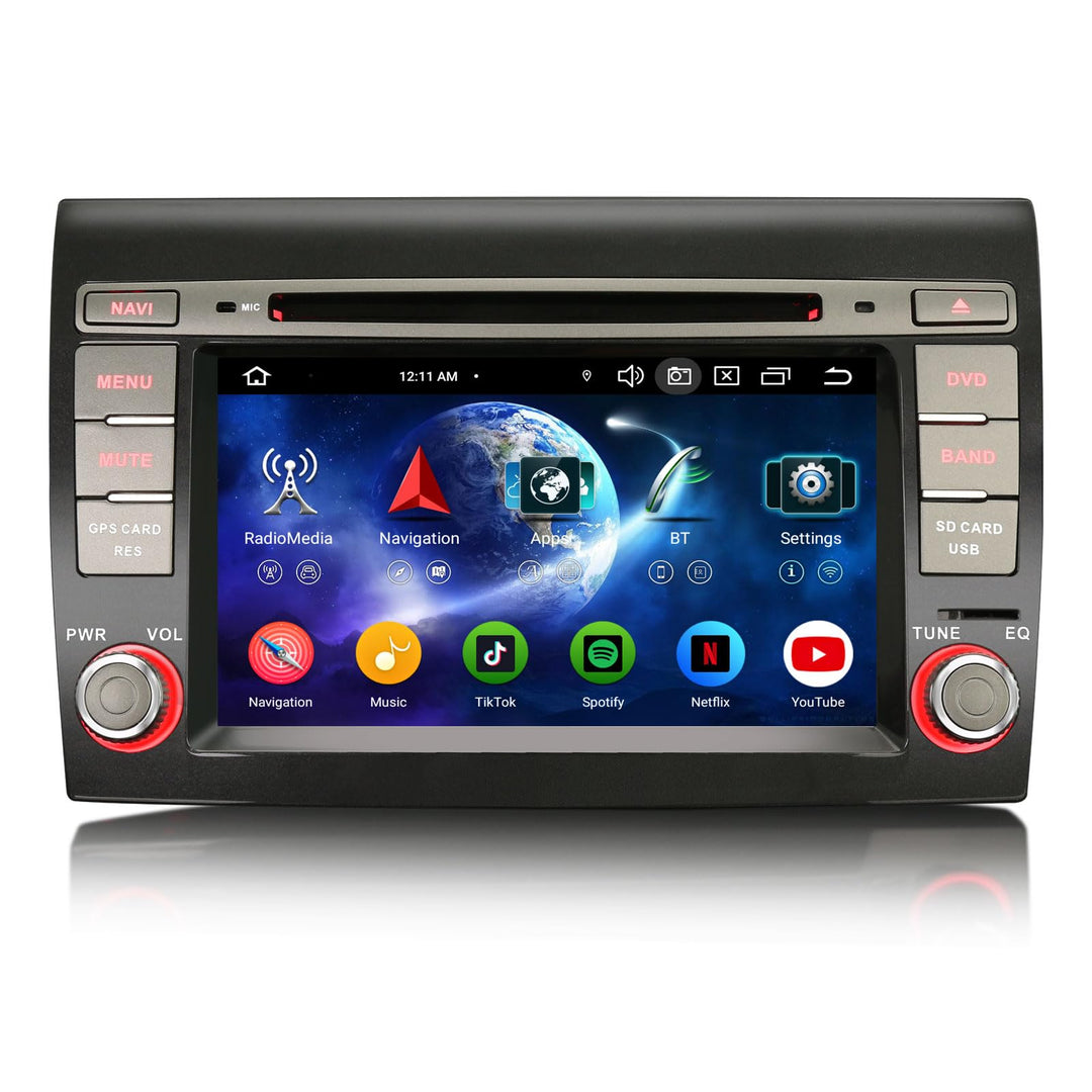 Erisin 8-Kern 4GB+64GB Android 14 Autoradio GPS Navi für FIAT BRAVO 7 Zoll DVD Player Touchscreen Un