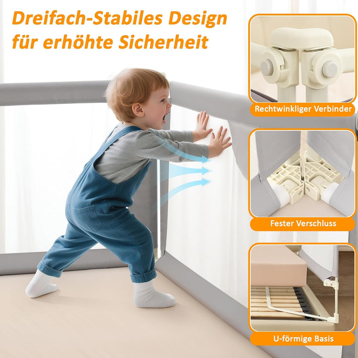 Bettgitter für Kleinkinder, Bettschutzgitter Kinderbettgitter für Kinder Babybettgitter Klappbar, Ki