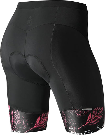 Santic Fahrradhose Damen Gepolstert Kurz Radlerhose Damen Radhose Damen mit Sitzpolster Radsportshor