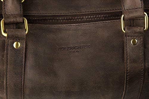 HOLZRICHTER Berlin No 8-2 (L) - Premium Weekender Reisetasche, Sporttasche & Handgepäck aus Leder -