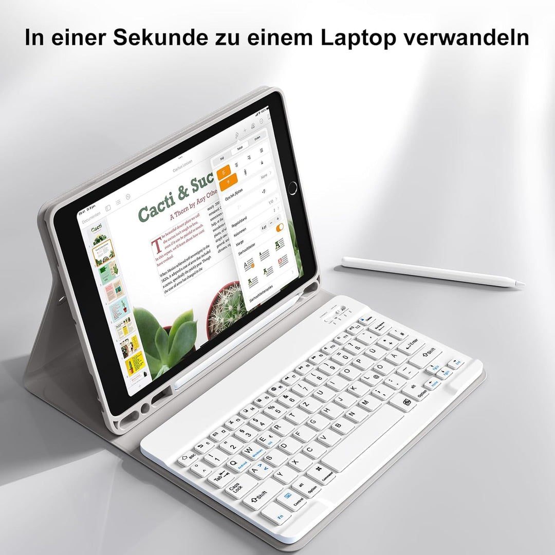 Tastatur Hülle für iPad 10.2 Zoll (9./8./7. Generation), für iPad Air 3rd / Pro 10.5, Magnetisch Abn