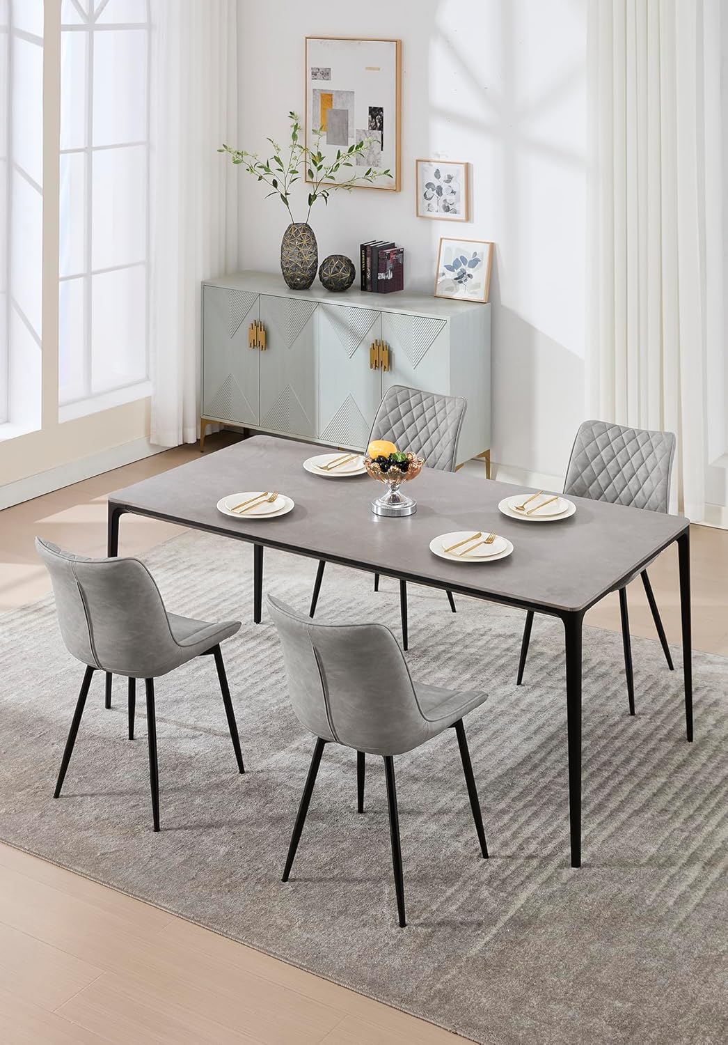 WOLTU 4 x Esszimmerstühle 4er Set Esszimmerstuhl Küchenstuhl Polsterstuhl Design Stuhl mit Rückenleh