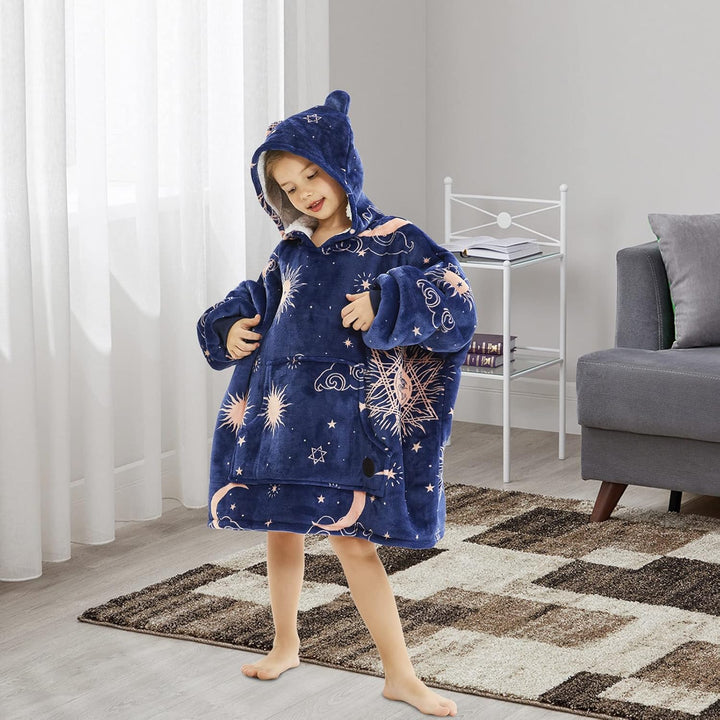 THREE POODLE Decken Hoodie, Oversize Hoodie Decken Pullover Kuschelpullover für Damen Herren Kinder,