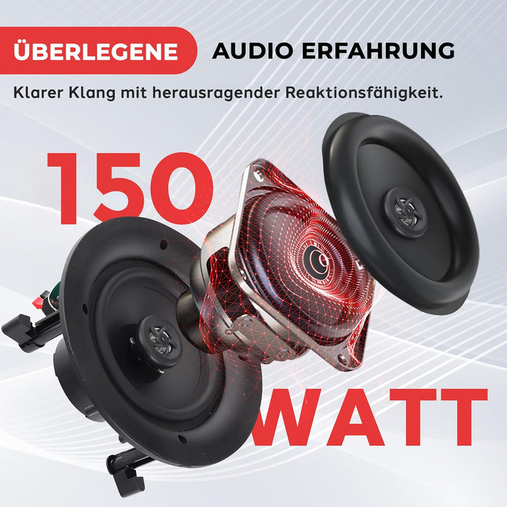 pyle Audio 5,25-Zoll-Wand-/Deckeneinbau-Dual-Lautsprecher (Paar) – 2-Wege-Tieftöner-Lautsprechersyst