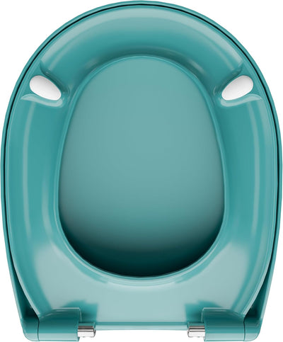 LUVETT® WC-Sitz mit Absenkautomatik C100 oval universell, Toilettendeckel mit 3 Edelstahl Montagelös