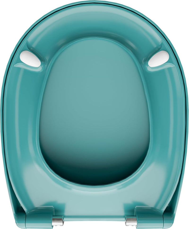 LUVETT® WC-Sitz mit Absenkautomatik C100 oval universell, Toilettendeckel mit 3 Edelstahl Montagelös