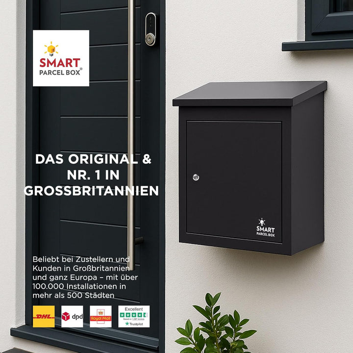 Smart Parcel Box, mittelgrosser Paketbriefkasten mit Paketfach und Briefkasten, sicherer Paketkasten