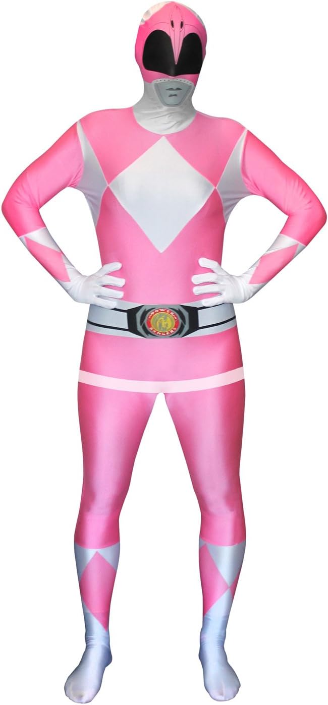 Morphsuits MLPRPL - Power Rangers Erwachsene Kostüm, Grösse L, rosa Schwarz XXL, Schwarz XXL