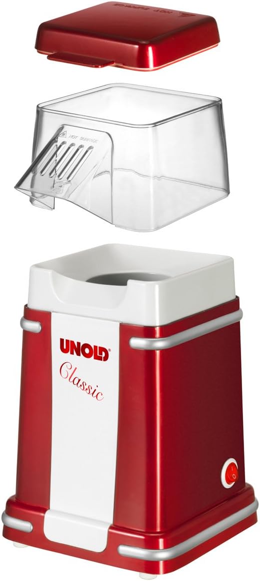 Unold 48525 Classic Popcorn-Maker Rot, Weiss, 900 W, 220 V, (B x H) 215 mm x 258 mm A (B x H) 215 mm