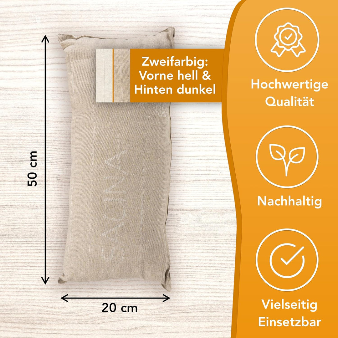sositex | 1 Premium Saunakissen Lieblingskissen Reisekissen | Design: SAUNIA | Masse: 50 x 25 cm, Le