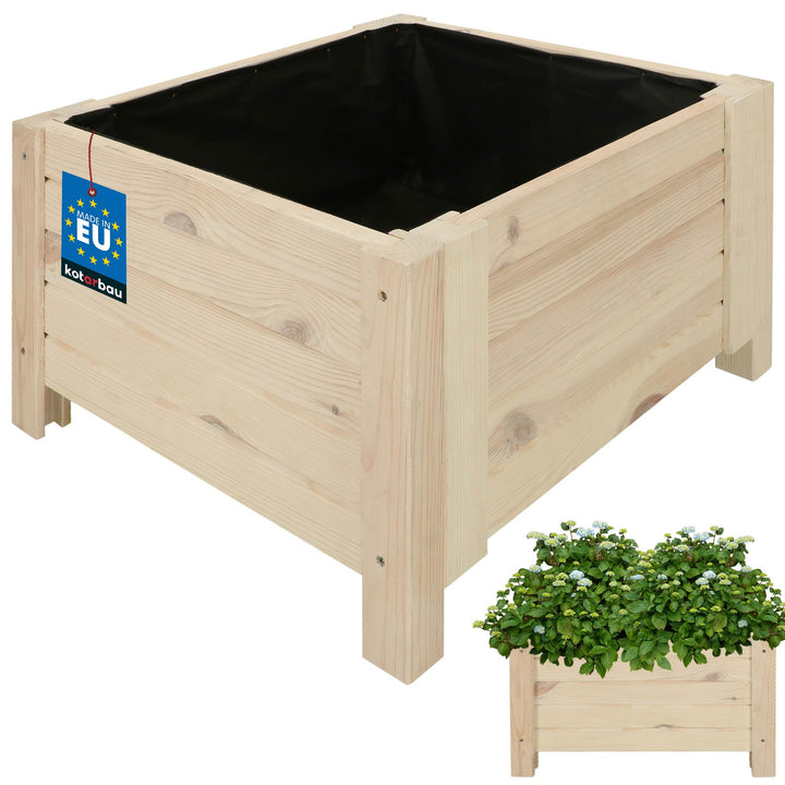 KOTARBAU® Blumenkasten - 50 x 50 x 30 cm - Pflanzkasten mit Vlies - Pflanzkübel gross aussen - Balko