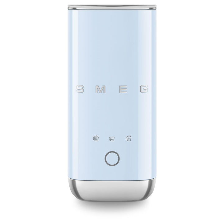 Smeg, MFF02PBEU Elektrischer Milchaufschäumer, 3 Getränkefunktionen, abnehmbarer Schneebesen, Antiha