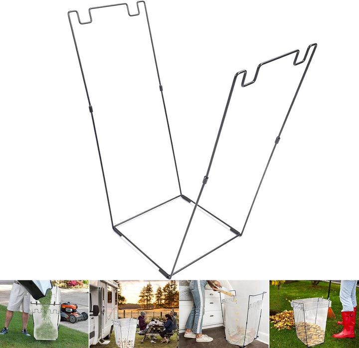 Metall Garten Müllsackhalter, Outdoor Laubsack Stützständerrahmen für 30–45 Gallonen Müllsäcke, Trag