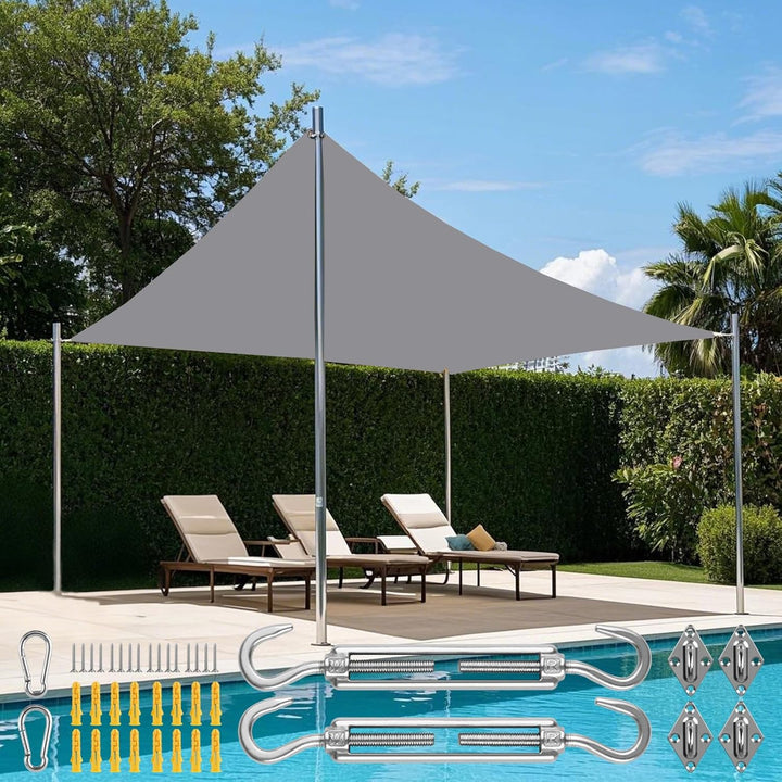NAKIHOUSE Sonnensegel Wasserdicht mit Befestigungs Kit, 3 x 4 m UV Schutz Sonnenschutz Segel für Gar