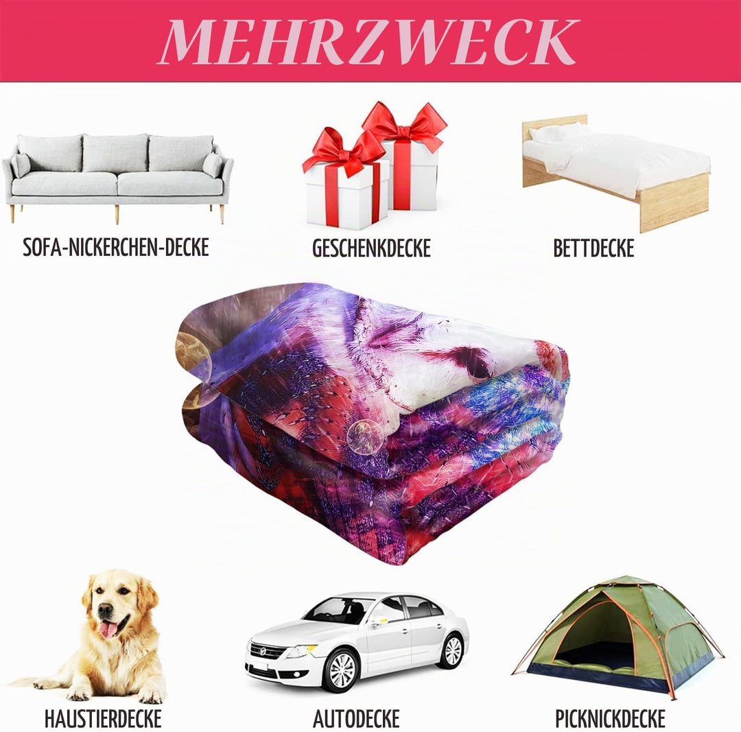 YISUMEI - 150 x 200 cm Decke - Eule Fleecedecke,Kaschmir-Gefühl Kuscheldecke Geeignet für Bett oder