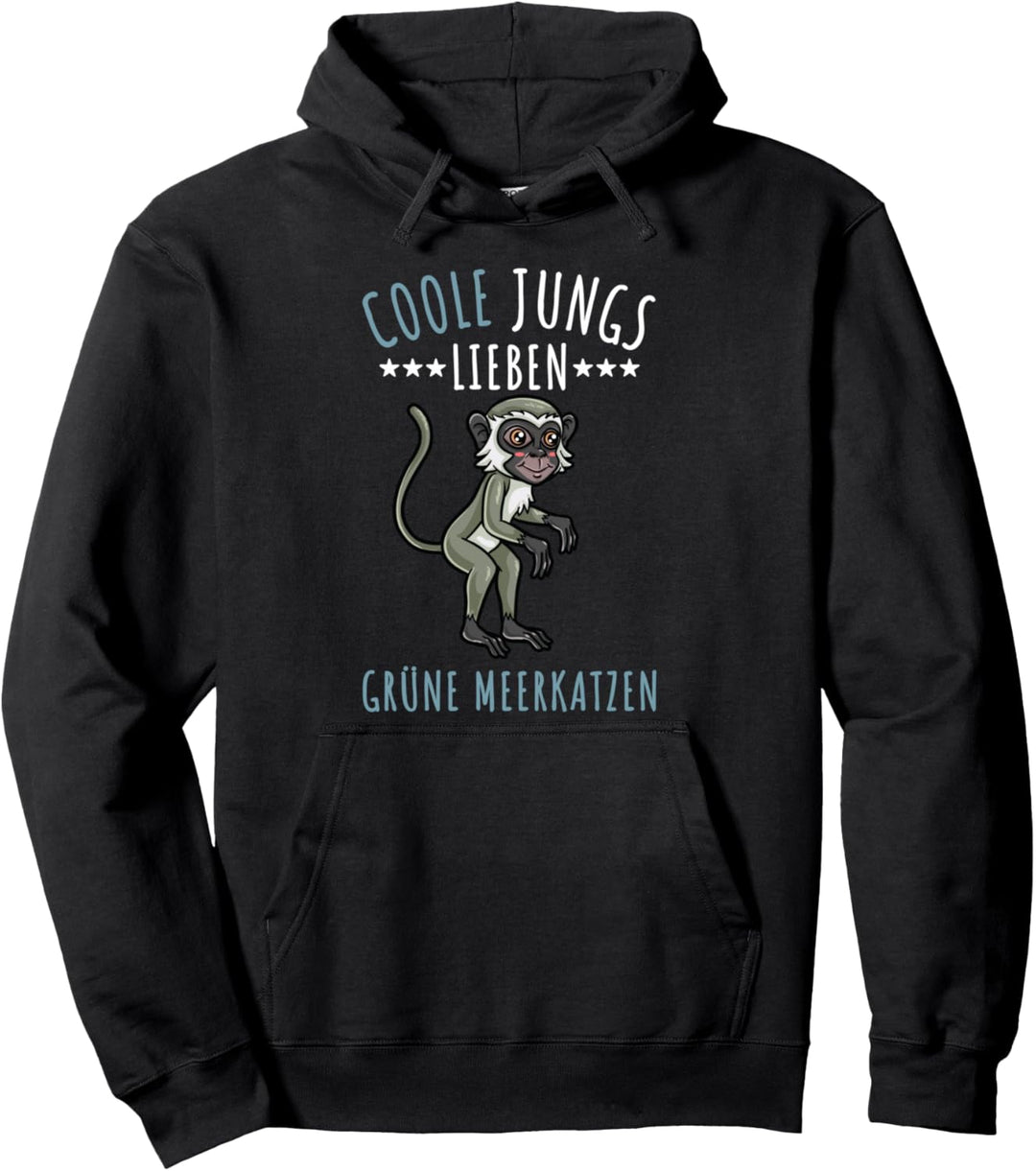 Coole Jungs lieben Grüne Meerkatzen Pullover Hoodie