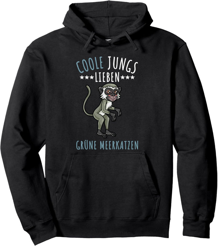 Coole Jungs lieben Grüne Meerkatzen Pullover Hoodie