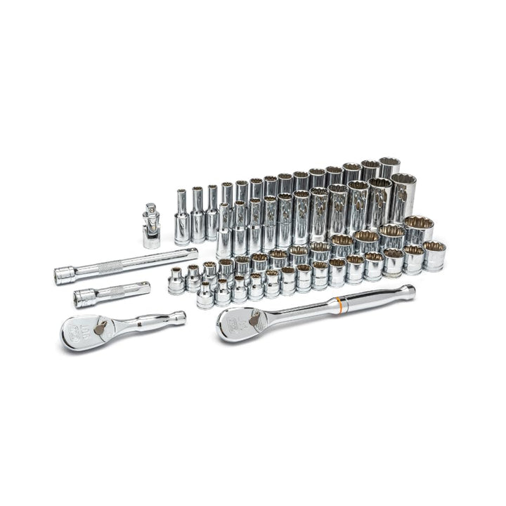 GearWrench 80551 Mechaniker-Werkzeug-Set, Standard, tief, SAE/metrisch, 3/8-Zoll-Antrieb, 57-teilig