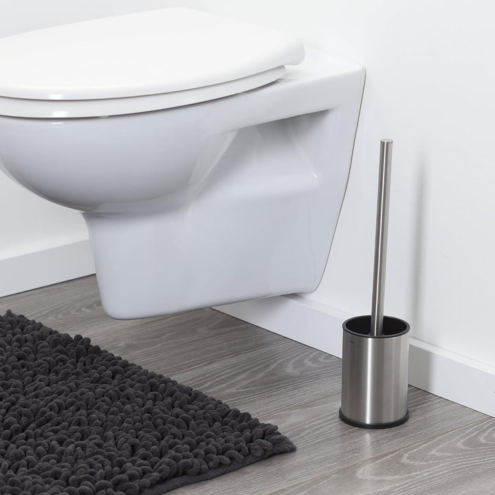 Tiger Colar Toilettenbürste freistehend, Edelstahl gebürstet, mit integrierter Klebefolie zur Montag