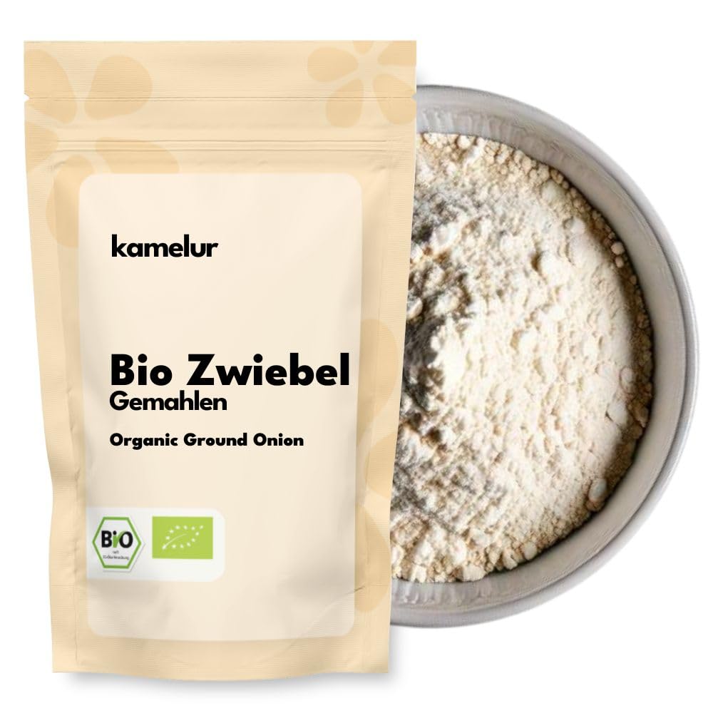 Kamelur 500g BIO Zwiebeln getrocknet und gemahlen - hochwertiges BIO Zwiebel Pulver, ohne Zusätze -