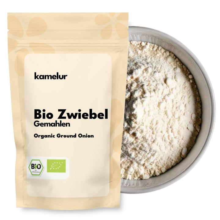 Kamelur 500g BIO Zwiebeln getrocknet und gemahlen - hochwertiges BIO Zwiebel Pulver, ohne Zusätze -