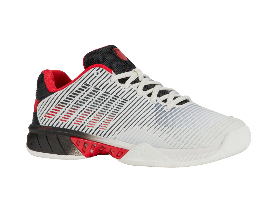 K-Swiss Herren Hypercourt Express 2 Carpet Tennis Shoe, Bright White Stretch Limo High Risk Red