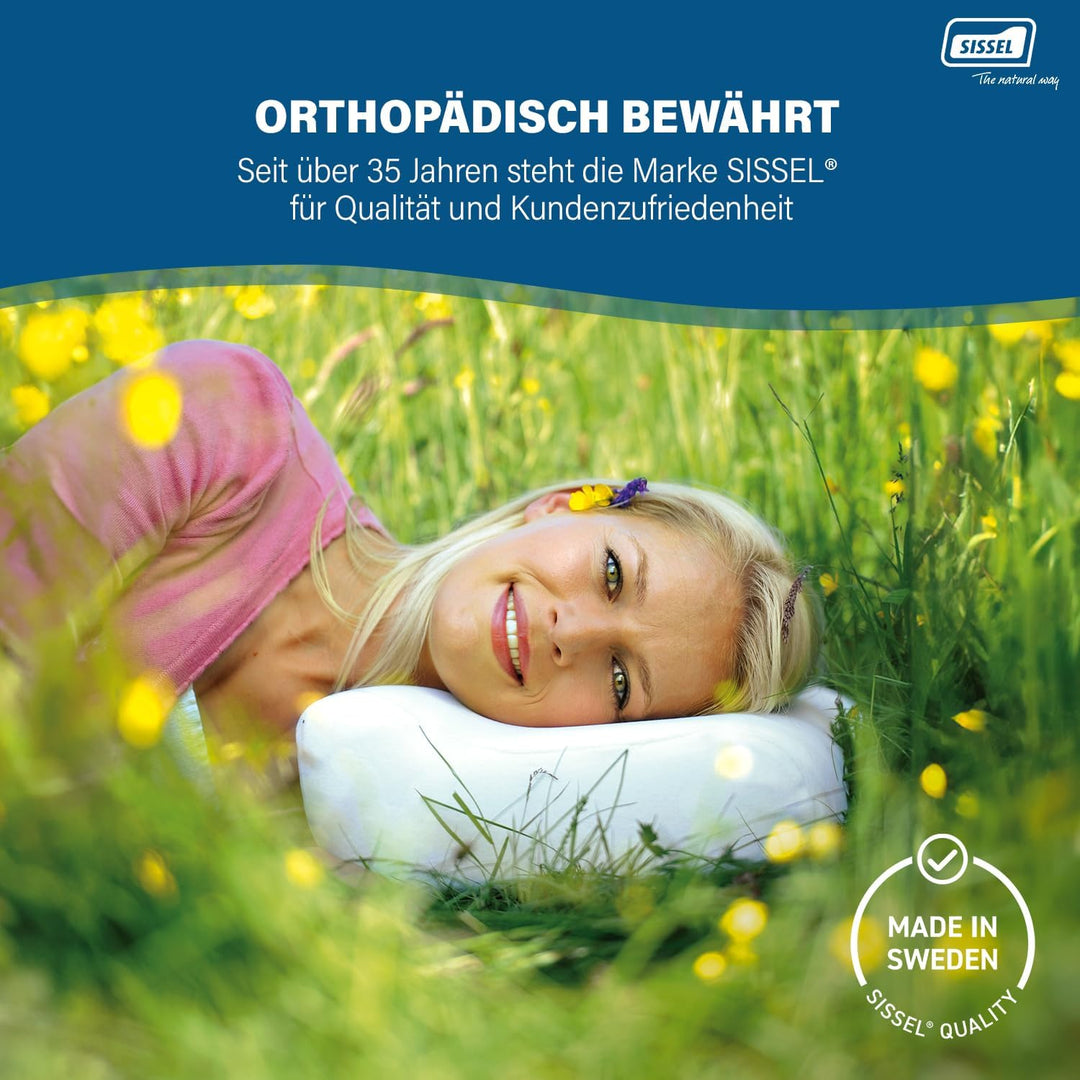 SISSEL Unisex-Erwachsene Classic Plus Orthopädisches Nackenkissen Inkl. Veloursbezug, Höhenverstellb
