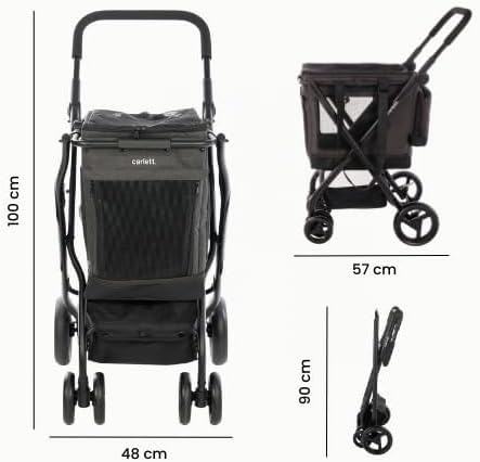 Carlett - Cube P Ruby | 3 in 1 Transporttasche für Tiere | Roulette Transporttasche | Security Frein