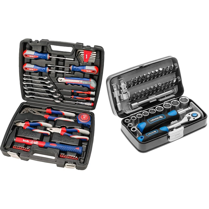 kwb Werkzeug-Koffer inkl. Schrauber-Bits, 42-teilig, gefüllt, robust und hochwertig & Högert Technik