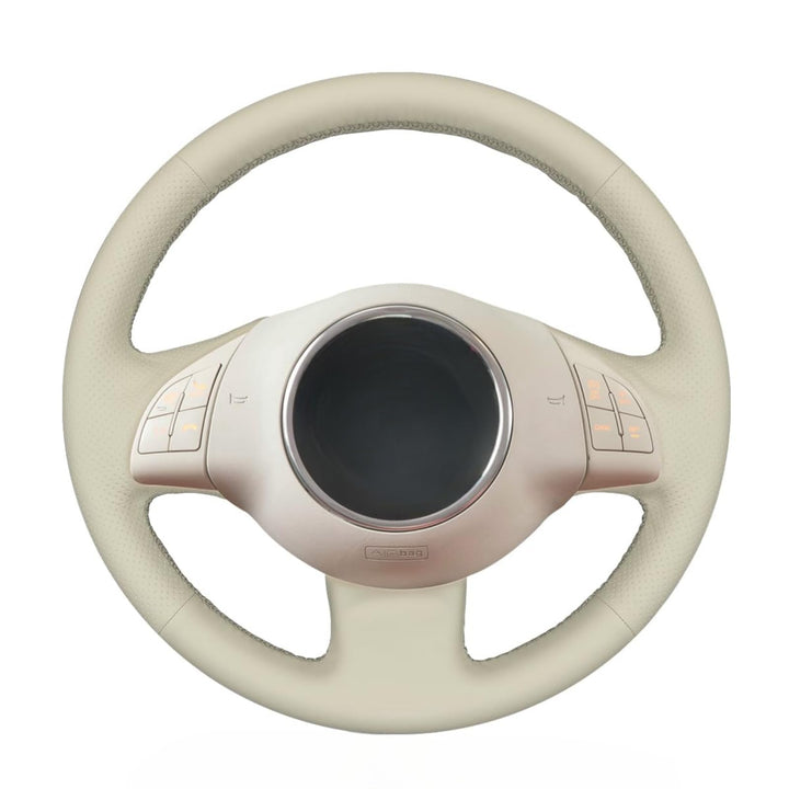 MEWANT Lenkradbezug für FIAT 500 2008-2012 DIY Hand Nähen Lenkradhülle beige microfiber leather ohne