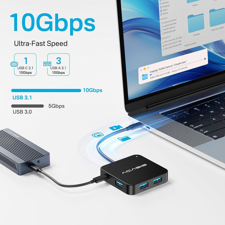 USB Hub,USB C Hub,USB Hub 3.0 mit 4K HDMI, PD 100W,3 USB A 3.0 Port,1 Type-C 3.0 Port,USB Splitter A