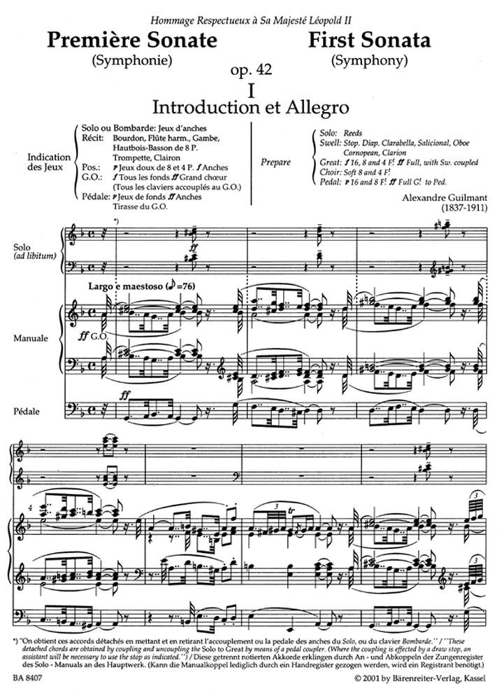 Ausgew"hlte Orgelwerke - Band 1, Musiknoten