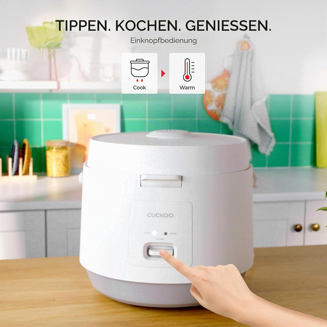 CUCKOO CR-1095 10 Tassen (ungekocht) / 20 Tassen (gekocht) Basic Reiskocher und Wärmer mit antihaftb