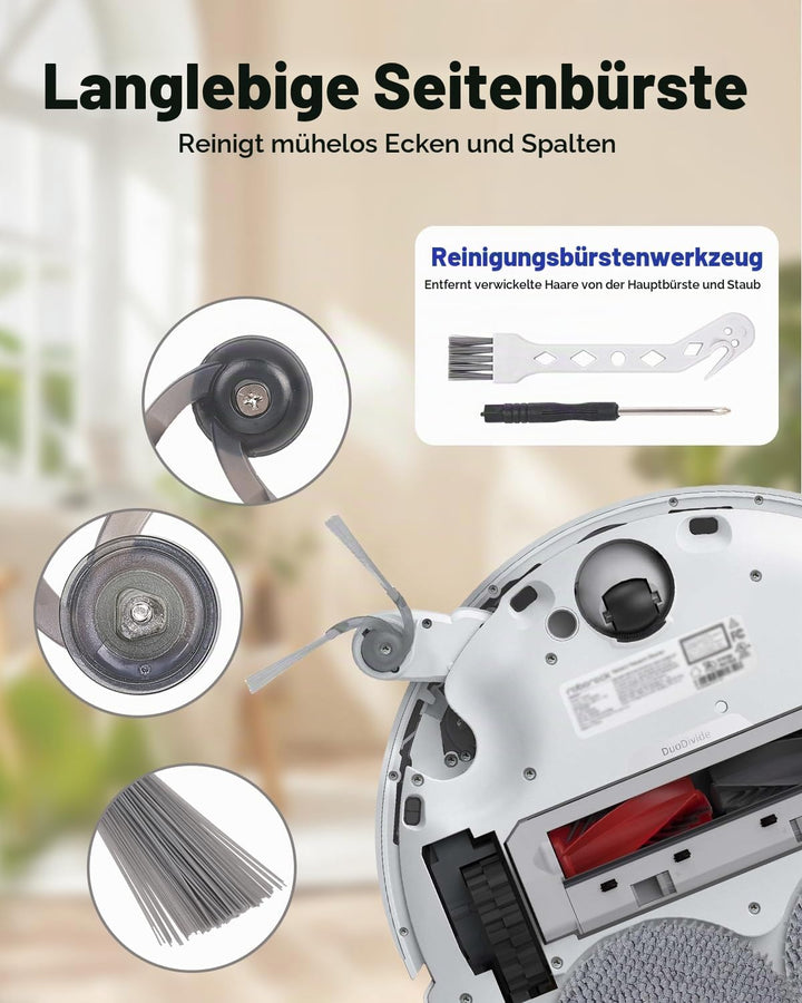 Ersatzteile für Roborock Qrevo Curv/Qrevo Edge/Q Revo Curv S5X Saugroboter, Ersatz Zubehörset mit 2