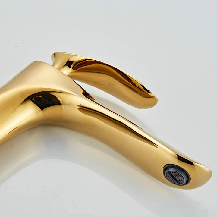Hoch Wasserhahn Bad Waschtisch Armatur Waschbecken Mischbatterie Einhebelmischer Gold Waschtischarma