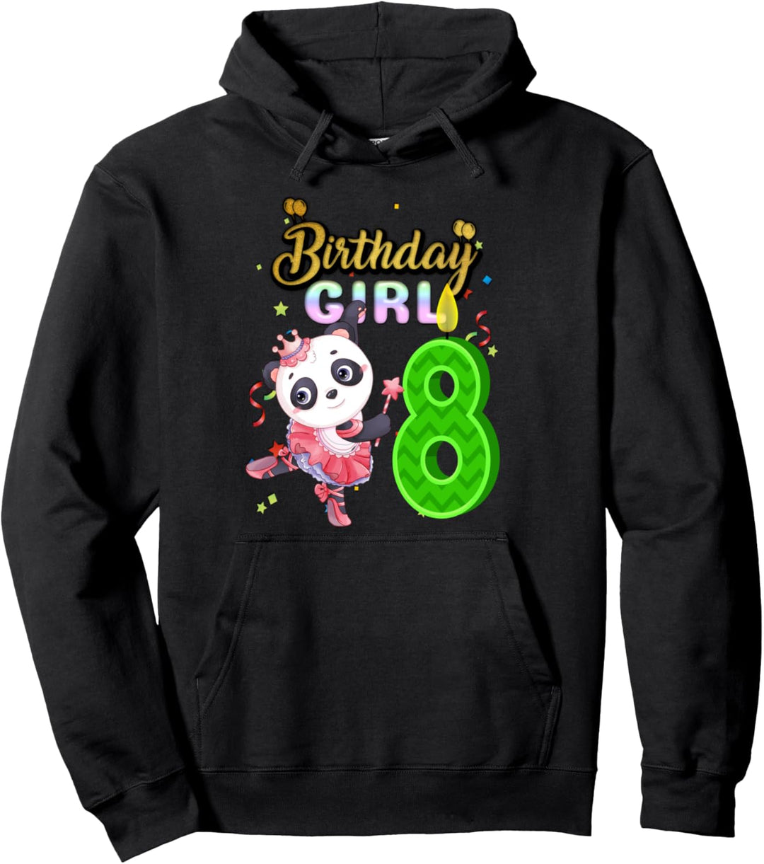 It's My Birthday 8 Pig for Women Aight Girls Birthday Panda Pullover Hoodie