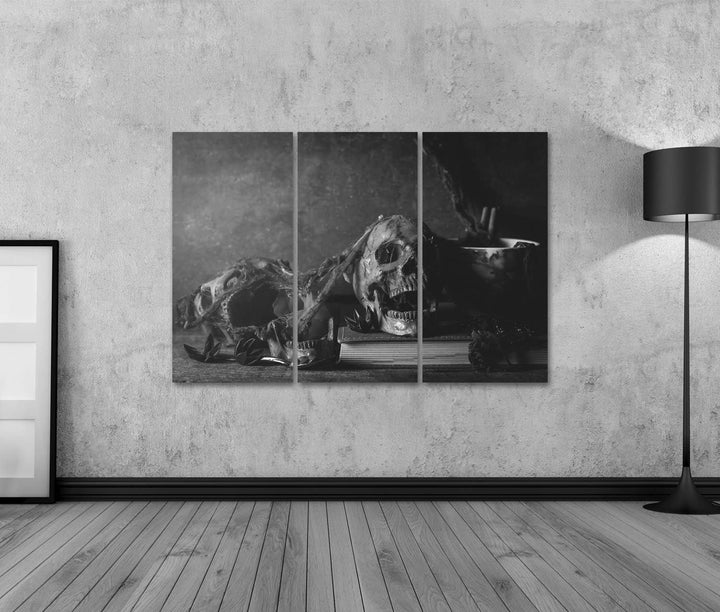 islandburner Bild auf Leinwand Totenkopf Stillleben Fotografie Schwarz Weiss Bilder Wandbilder Poste