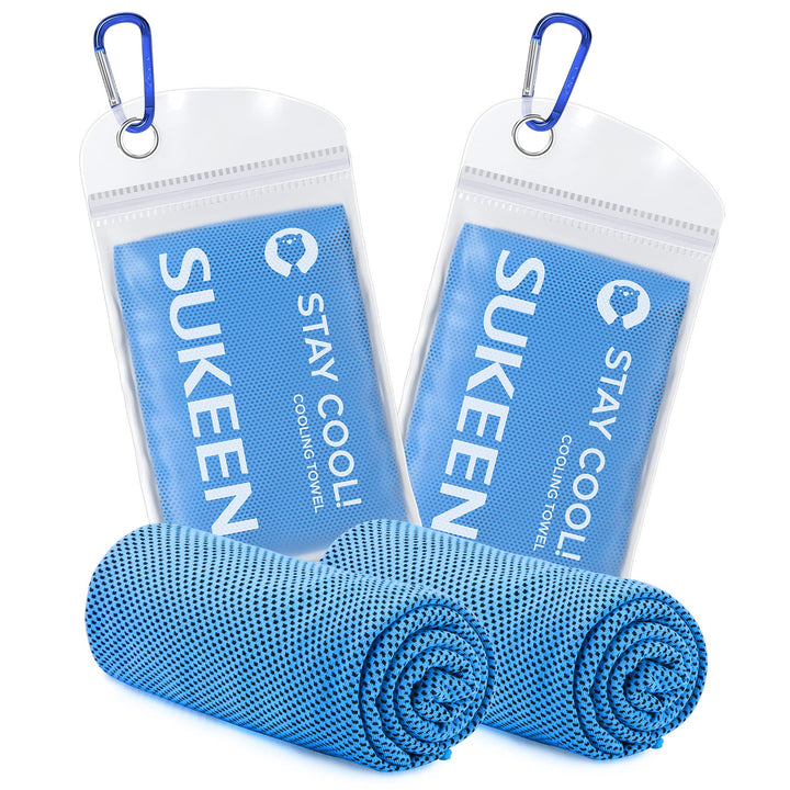 Sukeen Kühltuch 2er Set, 100 x 30 cm Cooling Towel Handtuch kühlend Mikrofaser, Kühlendes Handtuch,