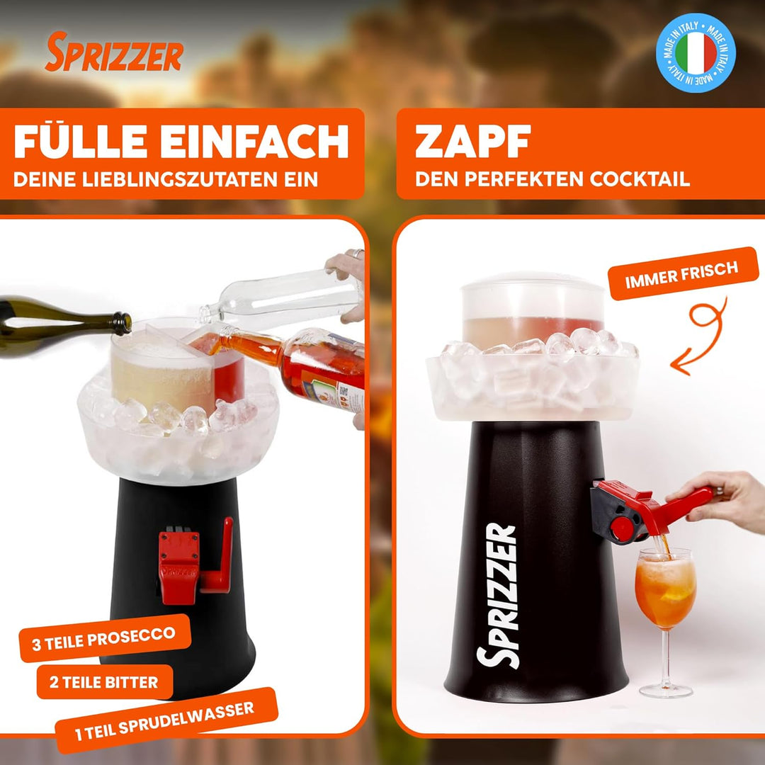 Sprizzer - Aperol Spritz Maschine für Spritz, Dispenser und Mischer mit Eisbehälter für Aperitif, Ma